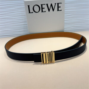 Loewe Belt In Calfskin 28MM Gold Hardware Black/Brown