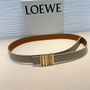 Loewe Belt In Calfskin 28MM Gold Hardware Cream/Brown