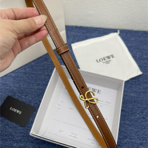 Loewe Belt In Calfskin 15MM Gold Hardware Brown