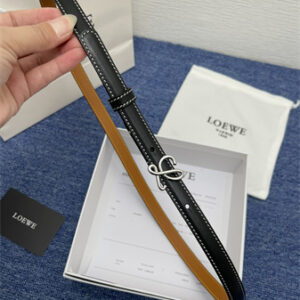 Loewe Belt In Calfskin 15MM Silver Hardware Black/Brown