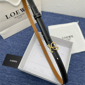 Loewe Belt In Calfskin 15MM Gold Hardware Black/Brown