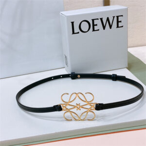 Loewe Belt In Calfskin 10MM Gold Hardware Black