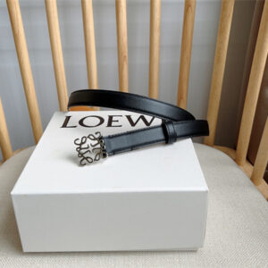 Loewe Belt In Smooth Calfskin 20MM  Silver Hardware Black/Brown