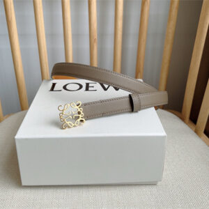 Loewe Belt In Grained Calfskin 20MM Gold Hardware Grey/Brown