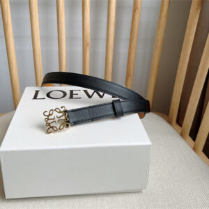 Loewe Belt In Grained Calfskin 20MM Gold Hardware Black/Brown
