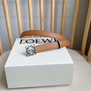 Loewe Belt In Calfskin 20MM Silver Hardware Brown