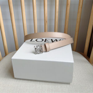 Loewe Belt In Smooth Calfskin 20MM Silver Hardware Nude Pink/Brown