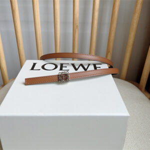 Loewe Belt In Calfskin 10MM Silver Hardware Brown/Black