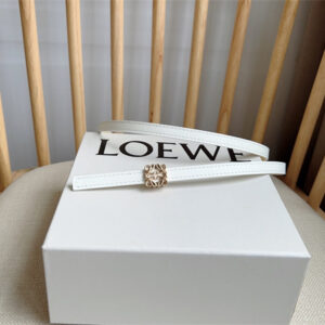 Loewe Belt In Calfskin 10MM Gold Hardware White