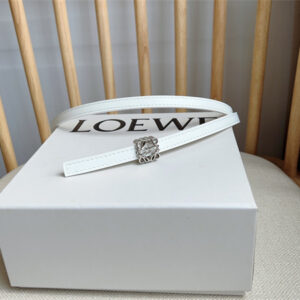 Loewe Belt In Calfskin 10MM Silver Hardware White