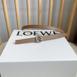 Loewe Belt In Calfskin 10MM Silver Hardware Brown