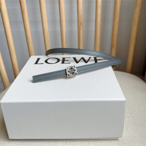 Loewe Belt In Calfskin 10MM Silver Hardware Blue