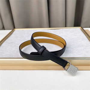Loewe Belt In Calfskin 20MM Silver Hardware Black/Brown
