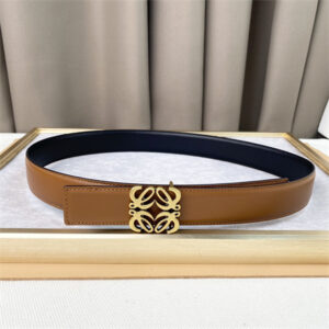 Loewe Belt In Calfskin 30MM Gold Hardware Brown/Black