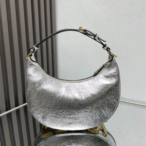 Fendigraphy Small Leather Bag Silver/Gold