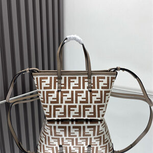 Fendi Roll Mini Tote Bag FF jacquard