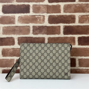 Gu.cci  Pouch With GG Details Supreme Canvas 768255