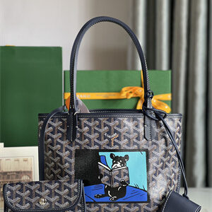 Goyard Anjou Mini Bag Chevroches Calfskin & Goyardine Canvas