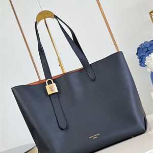 L.V Low Key Cabas MM Grained calfskin Black M25341