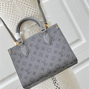 L.V ONTHEGO PM  Monogram Ink Calfskin Trianon Gray M12465
