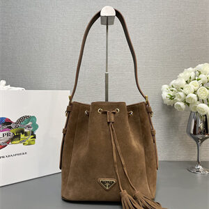Prada Suede Bucket bag Brown 1BE079