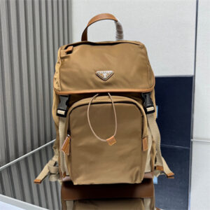 Prada Re-Nylon and leather backpack Cork Beige 2VZ135