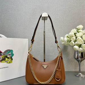 Prada Re-Edition Smooth Leather mini-bag Brown 1BC204
