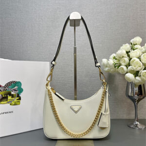 Prada Re-Edition Smooth Leather mini-bag White 1BC204