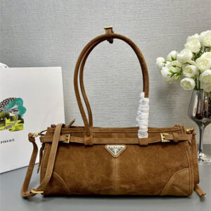 Prada Medium suede handbag  Brown 1BA426