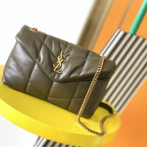 Y.S.L TOY PUFFER In Nappa Lambskin Gold Tone Metal Light Musk