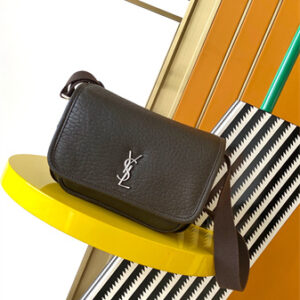 Y.S.L NIKI Small Messenger  Bag In Grained Lambskin Light Musk