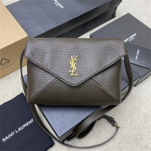 Y.S.L CASSANDRE Envelope Messenger In Grained Lambskin Light Musk