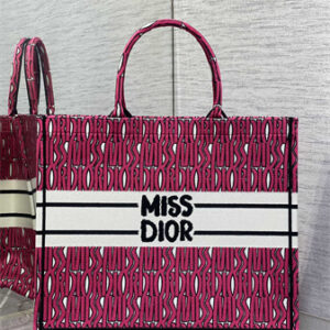 CD Miss Dior Large Book Tote Allover Emb Fuchsia