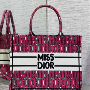 CD Miss Dior Medium Book Tote Allover Emb Fuchsia