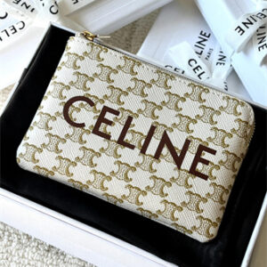 Celine Coin Purse With Printing In TRIOMPHE Canvas