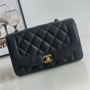 Chanel Vintage Flap Bag Grained Calfskin Gold Tone Metal Black A2221