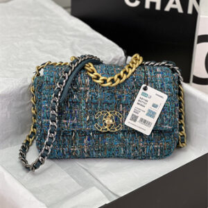 Chanel 19 Bag Tweed Gold Tone Multicolor AS1160