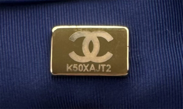 Large Chanel 19 Bag Tweed Gold Tone Blue AS1161 - Image 9