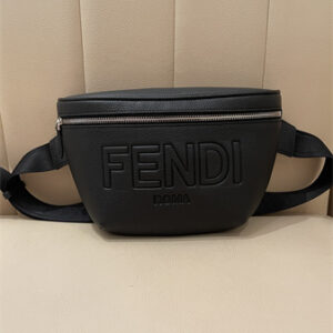Fen.di Fendi Roma Belt Bag Black Leather