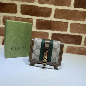 Gu.cci Jackie 1961 Card Case Wallet GG Supreme Canvas 645536
