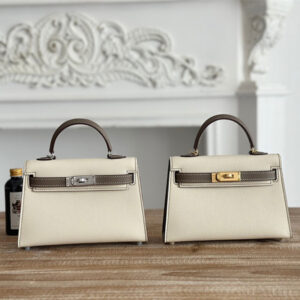 Hermes Kelly Mini II Bag Epsom Leather Craie/Etoupe HS