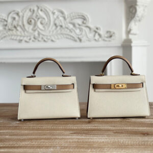 Hermes Kelly Mini II Bag Epsom Leather Craie/Chai HS
