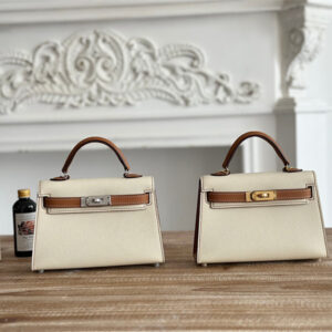 Hermes Kelly Mini II Bag Epsom Leather Craie/Gold HS