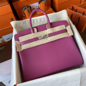 Bir.kin Bag TOGO Leather 25/30/35CM Gold/Silver Hardware In Rose Purple HS