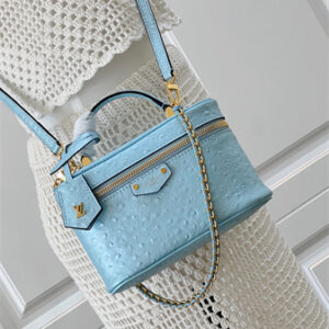 L.V Vanity Chain Pouch Ostrich Leather Blue N85820