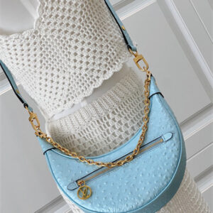 L.V Loop Handbag Ostrich leather Blue N85900