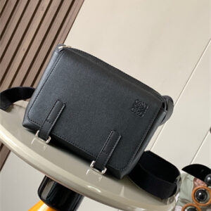 Loewe XS Military messenger bag in Soft Grained calfskin Black
