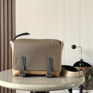 Loewe XS Military messenger bag in Soft Grained calfskin Beige Multicolor
