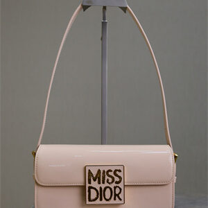 CD Miss Dior FLAP BAG Patent Calfskin Nude Pink