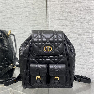 CD CARO BACKPACK MEDIUM Macrocannage Lambskin Black